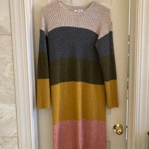 Madewell COLORBLOCK MIDI Sweater Dress - size xs